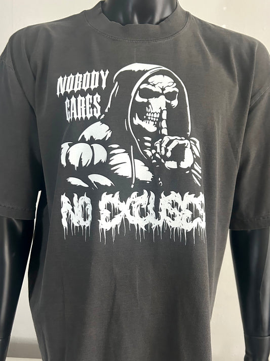 2. NO EXCUSES - NOBODY CARES SKULL/HOODIE FITMINDS PUMP COVER